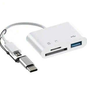 USB C And Micro USB SD Card Reader Multi Port Hub Converter Type-c/ To USB A OTG Adapter TF SD Memory Card Reader For Iphone Android And Laptop