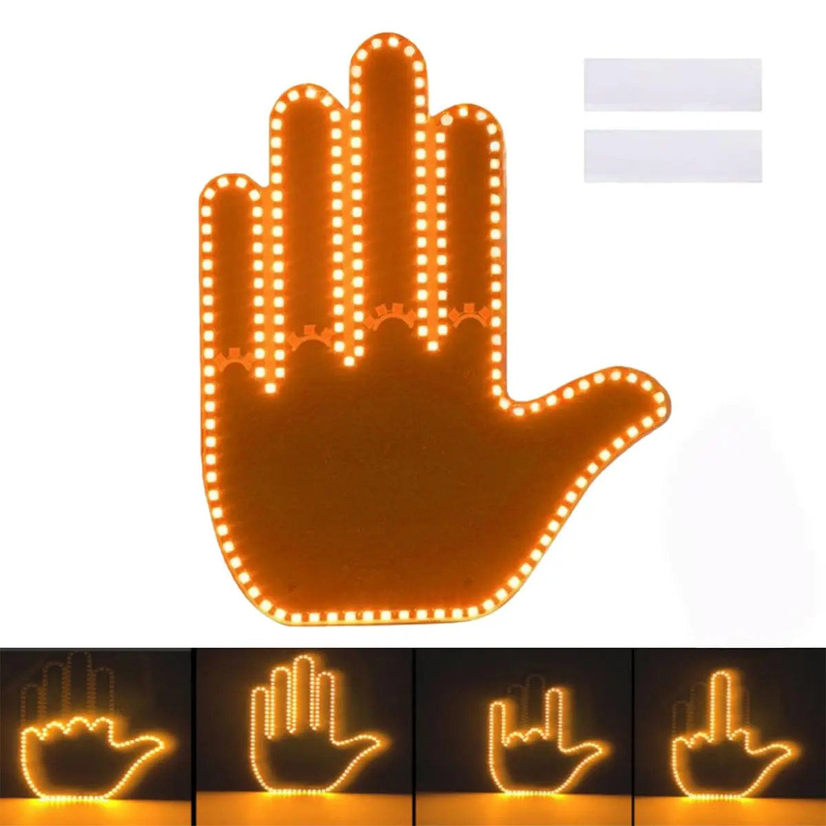 Car LED Gesture Light with 3 Gestures & Emoji, Wireless Remote Control Fun Car Accessory
