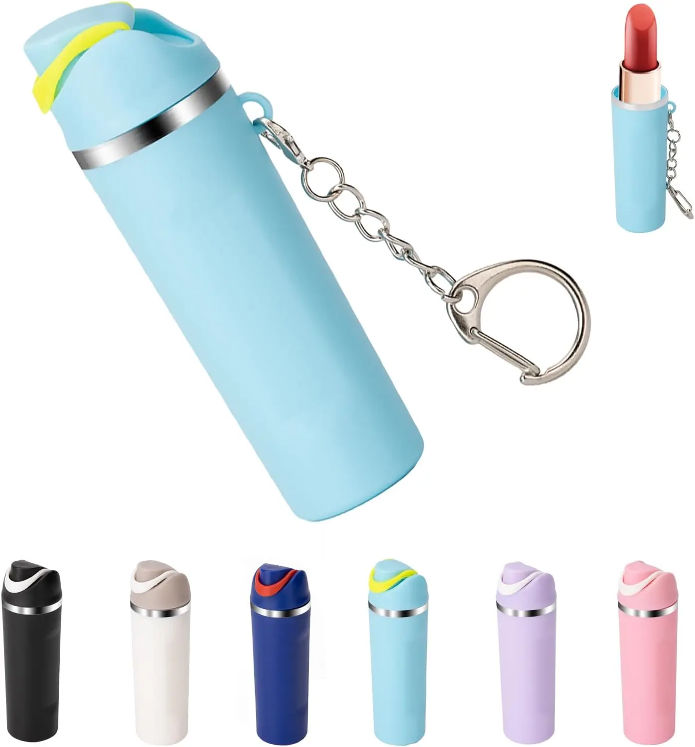 Cute Mini Water Bottle Keychains 💕💧 Lip Balm Holder Keychain