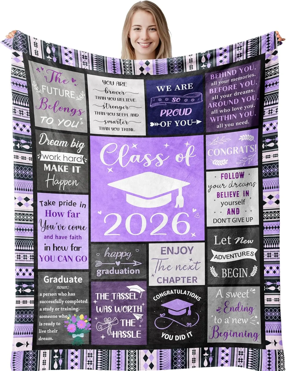 Graduation Gift for Her, Class of 2026 Gift, Nurse/High School/College/Masters Degree/PHD Graduation Gifts for Women, Gift for High School Seniors, 2026 Grad Decorations Throw Blanket