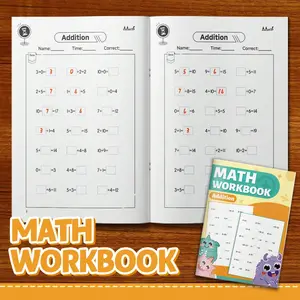 Kids Math Practice Game Toy Set, Addition Subtraction Multiplication Division Drill Activity Sheets, Number Sense & Quick Calculation Training for Homeschool Classroom and Travel