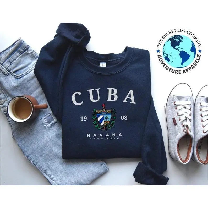 Cuba Sweatshirt – Havana & Caribbean Inspired Crewneck Pullover for Unisex