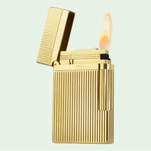 [Classical] DPT Vertical Engraved Gold Guilloche old fashined Lighter 140g best gift for him