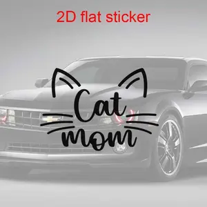 1PC Cool Black-White Cat Ear & "Cat mom" Logo Sticker Stick it on cute cat mom healing cool-style notebooks or small items. The soft cute and catchy vibe of this decor hides your preference for cute cat mom style,