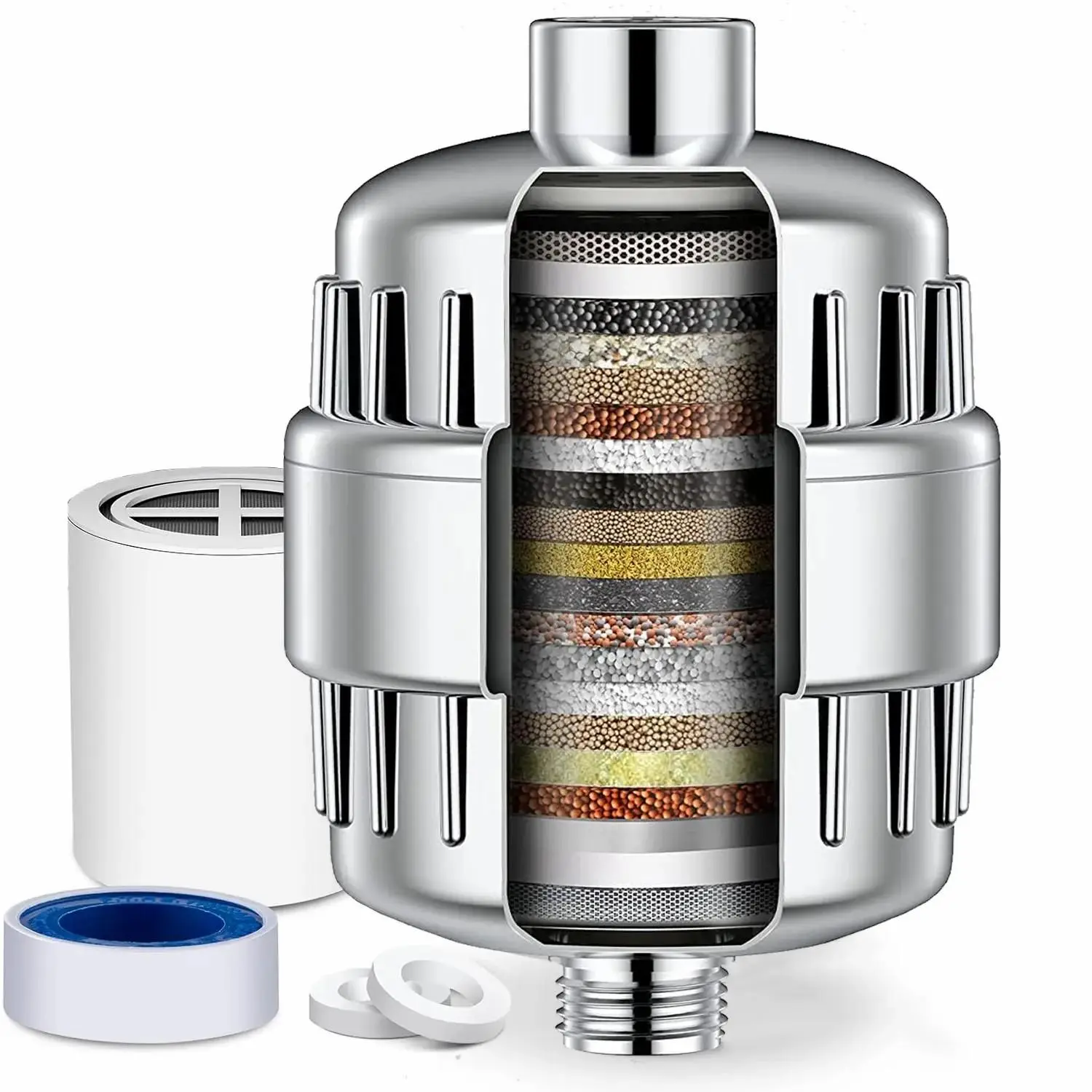 Shower Filter, High Output Shower Filter, Shower Equipment for Reduces Dry Itchy Skin, Dandruff, Eczema, and Dramatically Improves The Condition of Your Skin, Hair and Nails