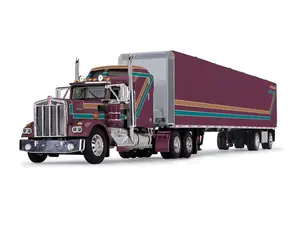 Kenworth W900A & 53' Utility Roll Tarp Trailer Diecast 1:64 Scale Model - DCP 60-1618