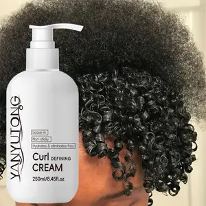 No-Rinse Curl Defining Styling Cream 250ml: Plant Extract Formula (Avocado/Castor Oil/Moroccan Oil), Suitable for All Curl Types! Non-Greasy & Deep Moisturizing, Say Goodbye to Frizz, Quickly Create Bouncy & Voluminous "Air Curls" Haircare