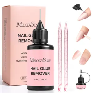 MelodySusie 30ML Nail Glue Remover for Press on Acetone Free Multi-Functional Gentle Remover for Nails Tips Home Salon Manicure Non-Irritating Hypoallergenic Formula