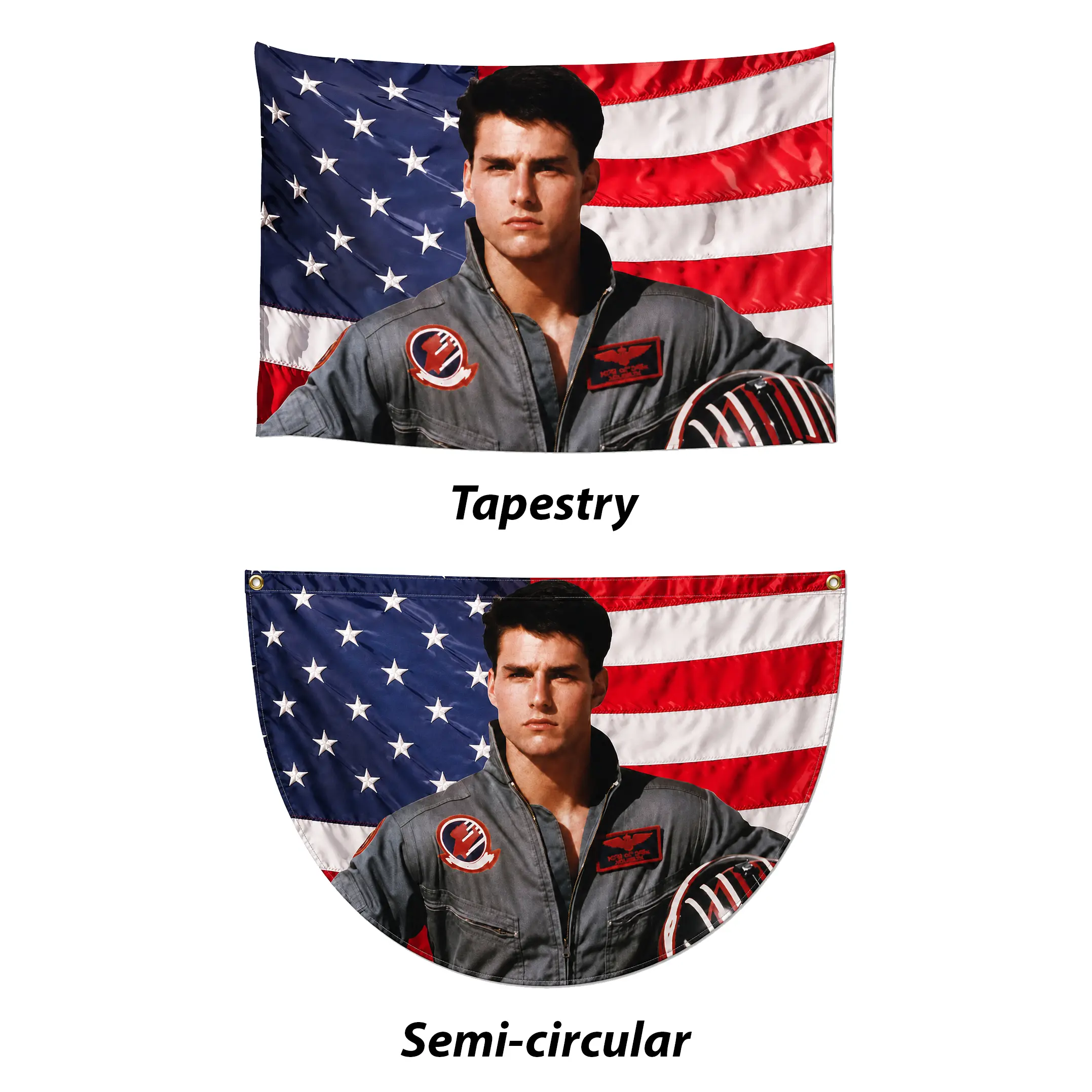 Tapestry Pilots Top Gwn America Flag Maverick Tapestry/ Semi-Circular Flag