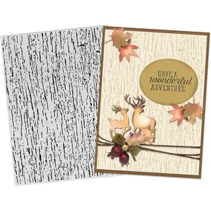 3D Textured Embossing Folders for Card Making, Wooden Lace Plastic Embossing Folders Grain Embossing Folder Craft Card Template for DIY Scrapbooking