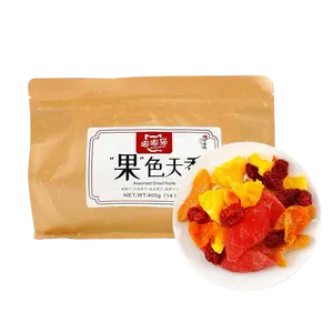 DUDUMAO Dried Fruit Medley 400g - Peach, Passion Fruit, Cherry Tomato, Pineapple, Tangerine - Sweet & Sour, Seedless Candied Fruit Snacks Tangy Healthy