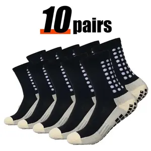 Lpxpass Unisex Mid-Calf Soccer Socks – 3/6/10 Pairs, Breathable Cushioned & Non-Slip for Football, Outdoor Matches, Fitness Training, and Multi-Sports Use