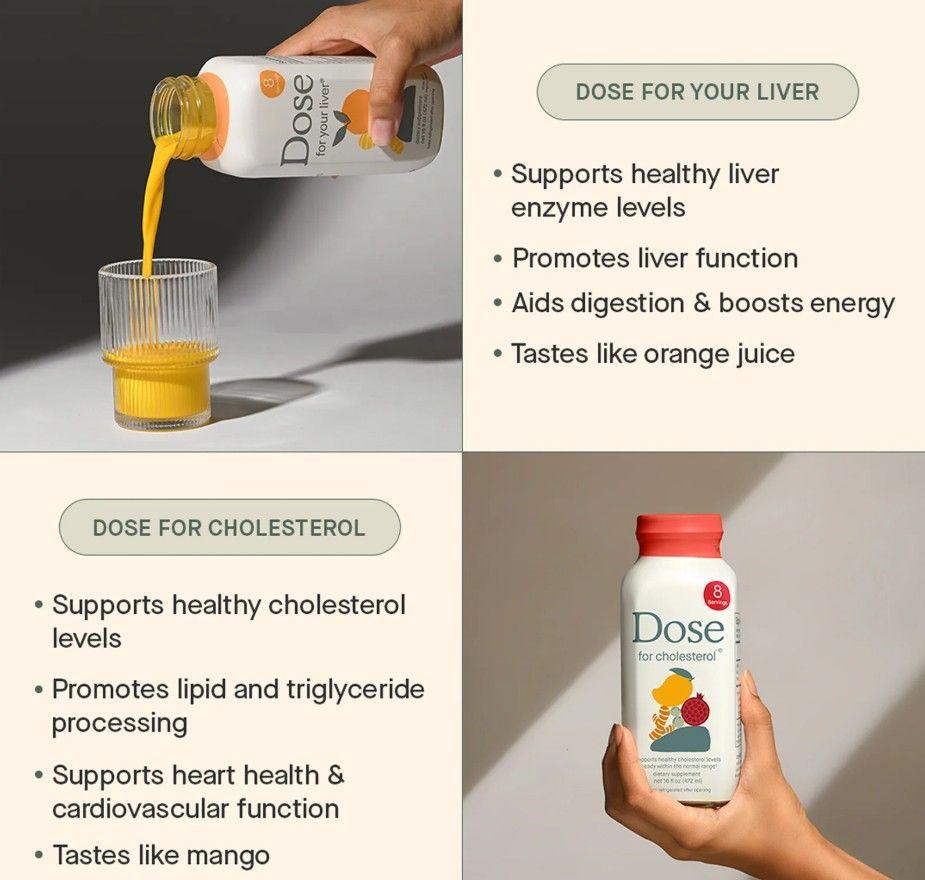 Dose Liver & Cholesterol Bundle 16oz Wellness Drink – Organic Liver Detox & Heart Health Support, Helps Maintain Healthy Cholesterol Levels, Herbal Supplement Dose Liver & Cholesterol Bundle 16oz Wellness Drink – Organic Liver Detox & Heart Health Support, Helps Maintain Healthy Cholesterol Levels, Herbal Supplement