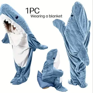 Ultra Soft Flannel Shark Blanket, Comfortable and Cozy, Soft Fluffy Blanket, Perfect Gift for Friends, Suitable for All Ages, Ideal Present