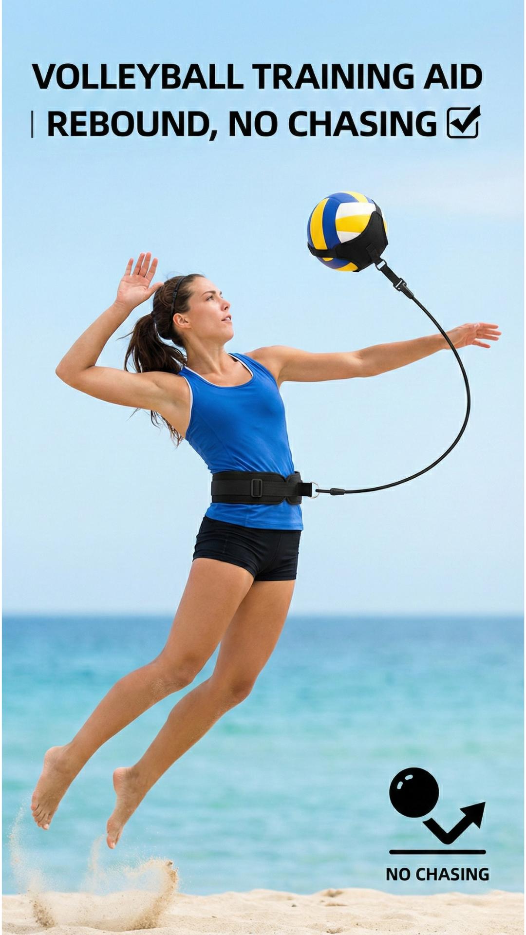 Volleyball Training Equipment Aid, Volleyball Training Rebounder Set, Solo Volleybal-l Trainer Improve Serving, Spiking, Passing for Beginners to Pros, Volleybal-l Gifts for Teen