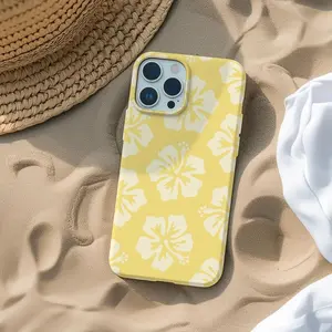 Yellow Hibiscus Phone Case, Cute, Pastel, Tropical, Summer, Suitable for iPhone 17-11 Pro Max/Plus and  Samsung Galaxy S23-25