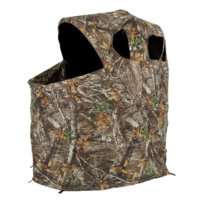[Amazing Offer]Portable Hunting Blind with Chair - Camouflage See-Through Ground Tent with Cup Holder, Lightweight 1-Person Tent for Deer, Duck, and Turkey Hunting Visibility Convenience