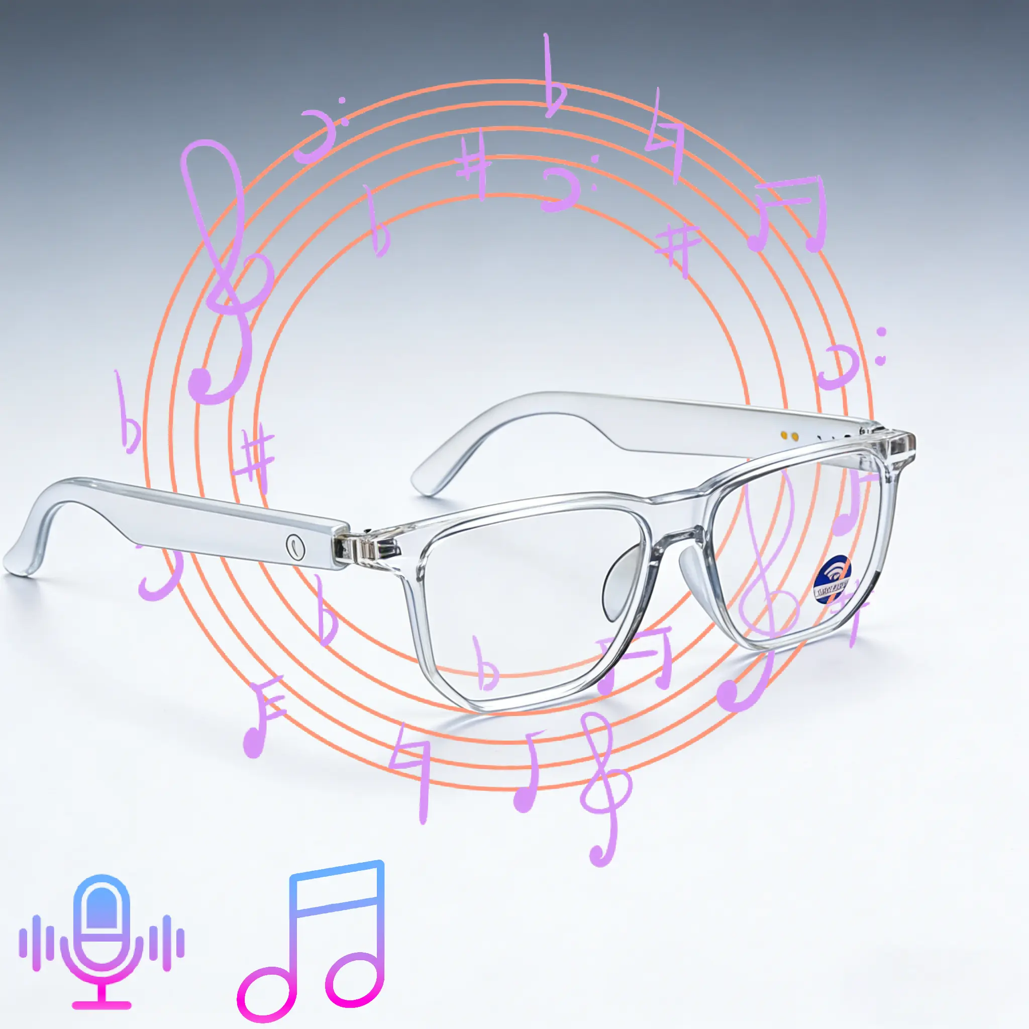 Wireless Smart Glasses - Wearable Multifunctional Audio Sunglasses, Built-in Mic & Speakers, UV Protection, Waterproof, Photochromic, Unisex for Active Outdoor Days, Music-Compatible Athletic Summer Gear