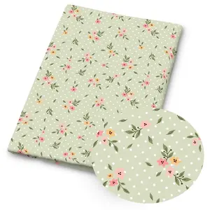 Spring Flower Print Quilting Fabric, 59 X 19.68 Inches, Pre-Cut Polyester, Ideal for DIY Sewing, Scrapbooking, Tablecloths, Crafts