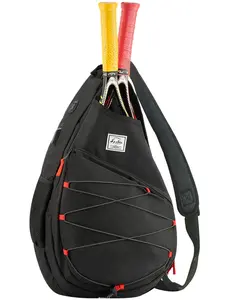 Hairao Tennis Bag for Men Women, Racquetball Pickleball Paddle Squash Sling Bags Crossbody Sports Backpack Adult with USB Charge Port