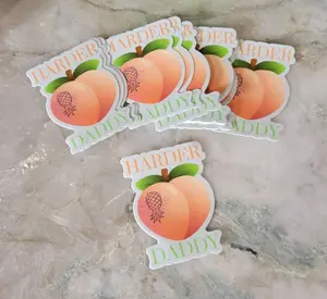 Harder Daddy Sticker for the BDSM Lifestyle, Upside Down Pineapple Sticker, Tumbler Pineapple Sticker, Peach Sticker, Bachelorette Gift