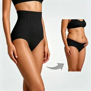 3 Pack High Waisted Waist Trainer Panties, Non-Roll Boned Waist, Breathable Seamless Compression Underwear, All Day Comfort Faja Shapewear Womenswear Fabric