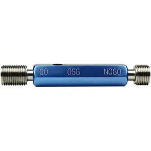 OSG USA, INC. Double-End Plug Thread Gage - M3x0.50 Thread, 6H Class, Go/No Go, 2.67 mm Go Pitch Dia, 2.77 mm No Go Pitch Dia, Handle Included, Manufacturer Part #: 1500200100LF