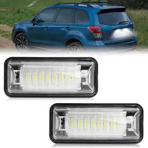 💡🚗 2 Pieces LED License Plate Lights | Fits Toyota 86 Subaru BRZ/Impreza/Forester Scion FR-S ✅ 48 LEDs Total (24 Per Light) 6000K Super White ✅ OEM 84912FG110 SU00302542 ✅ PC Lens ABS Housing Plug & Play Led Car Lights