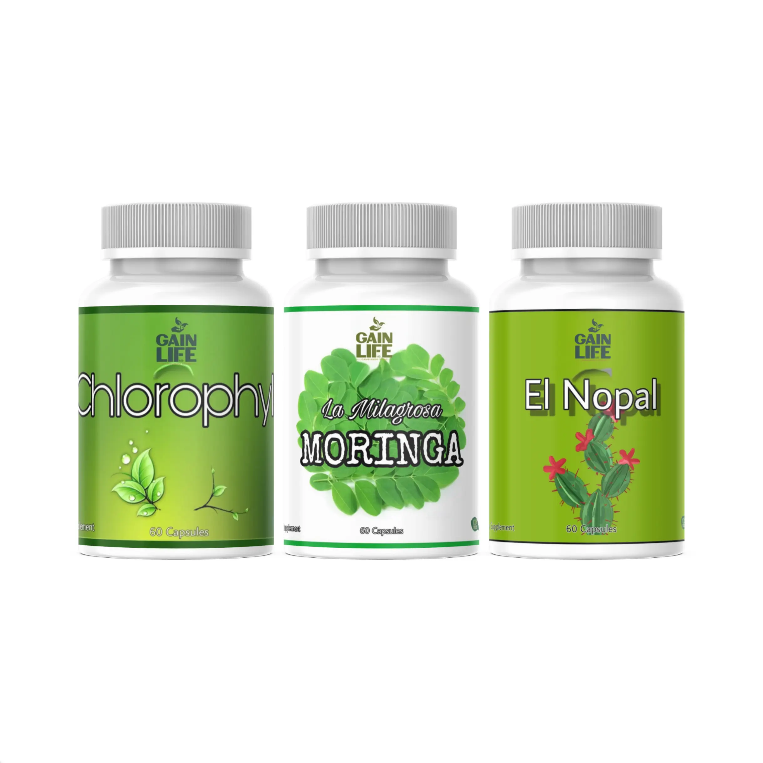 Gain Life Trio Chlorophyll, Moringa, and Nopal Vitamins Dietary Supplement