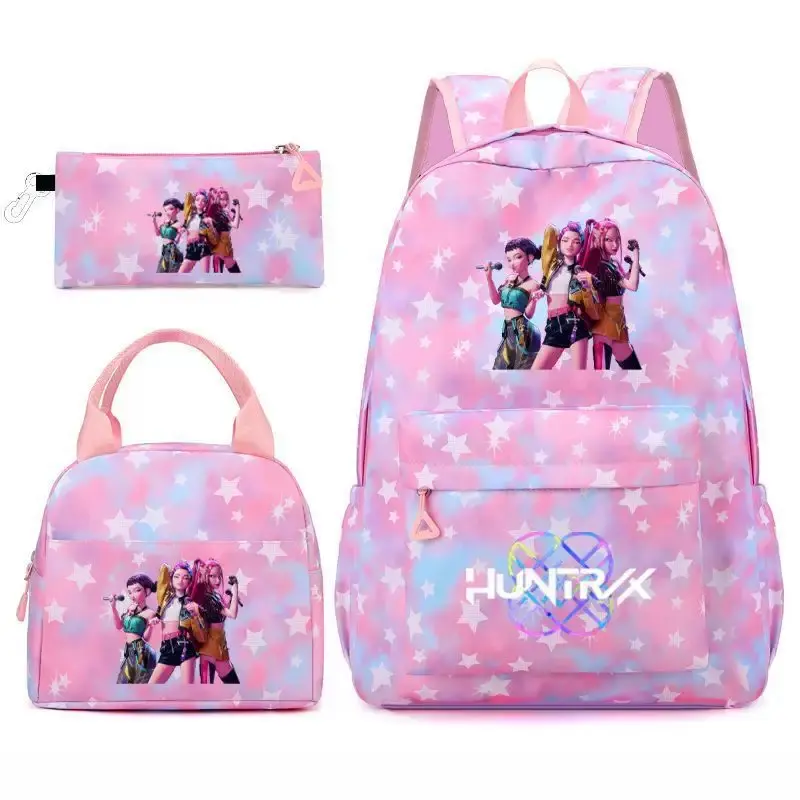 3pcs KPOPN Witch Hunting Team Women'sBackpack with Cartoon Pattern LettersFashionable and Versatile, Suitable forStudents, Campus, School, Work, Commute,Shopping, Women's Backpack, SchoolBackpacks, Cartoon Character Backpacks