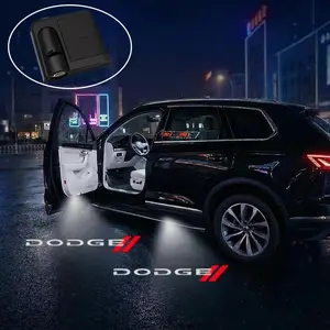 2pcs Dodge Door Projection Light/laser Lamp/new Welcome Light/modified Decoration Floor Lamp/Led Ambient Light (batteries Not Included)