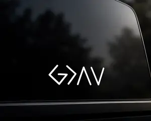 God is Greater than Highs & Lows Decal - Christian Car Decal - Religious Gift - Faith Laptop Vinyl Sticker - Bible Inspired Tumbler Decor