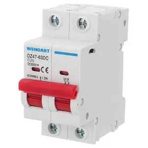 DC Miniature Circuit Breaker DZ47-63Z,500V 2 Poles 20A,Work for Battery and Solar PV Systems and Other DC Systems, DIN Rail Mount,Disconnect Switch