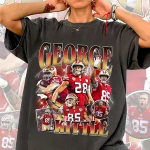 Vintage 90s George Kittle Graphic Style T-Shirt, Football Bootleg Gift, George Kittle Shirt, Unisex Sport Tee, Vintage Shirt