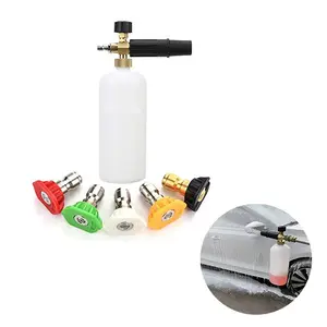 Car Wash Pressure Washer, 1 Set Jet Wash 1/4" Quick Release Adjustable Snow Foam Lance, Foam Cannon, Foam Blaster, Includes 5 Nozzles with Different Spray Angles
