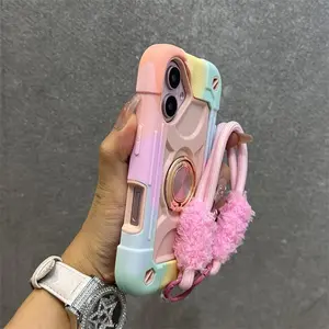 WWH Luxury Heavy Duty Ring Holder Lanyard Case for iPhone 17 ProMax 16e PC TPU Armor Cover for iPhone 11 12 13 14 15 16 Pro Max Plus