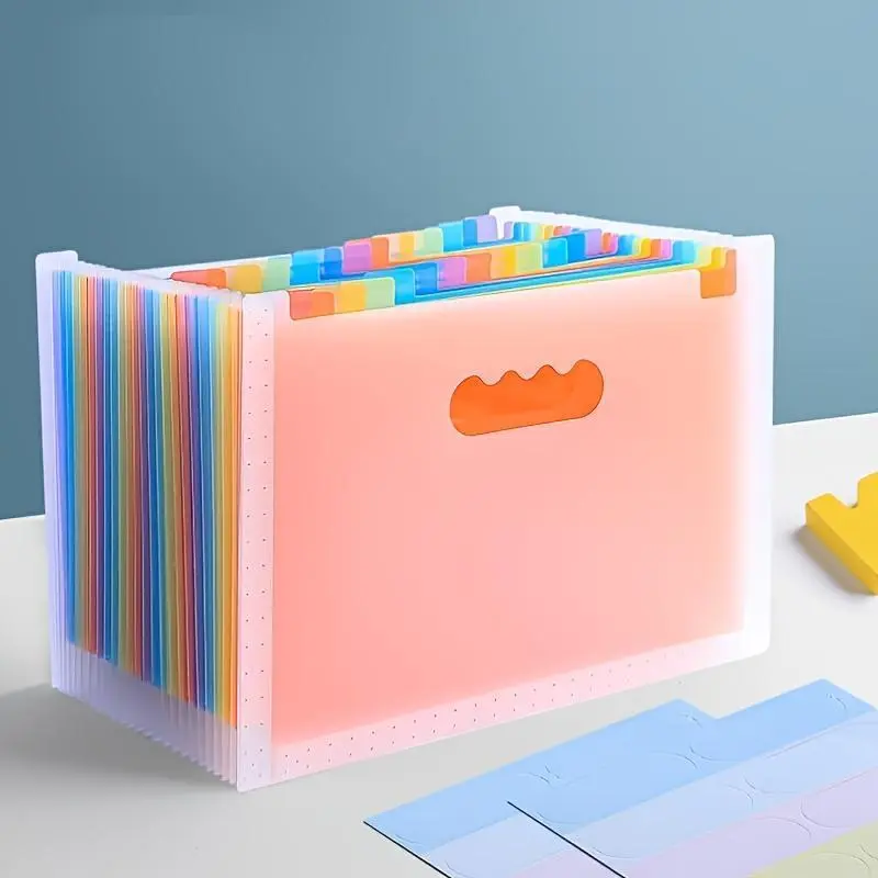 Colorful Standing Document Folder, 1/5 Counts 25-layer A4 File Folder, Multi-layer Large Capacity Expanding File Bag, Portable Accordion File Organizer, Files Organizer, Office Accessories, Office Supplies