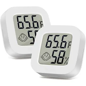 Indoor Thermometer 2Pack, Humidity Gauge Meter Digital Hygrometer Room Thermometer for , Hight Accurate Temperature and Humidity  for Greenhouse, Reptile, Humidors, Cellar, Office