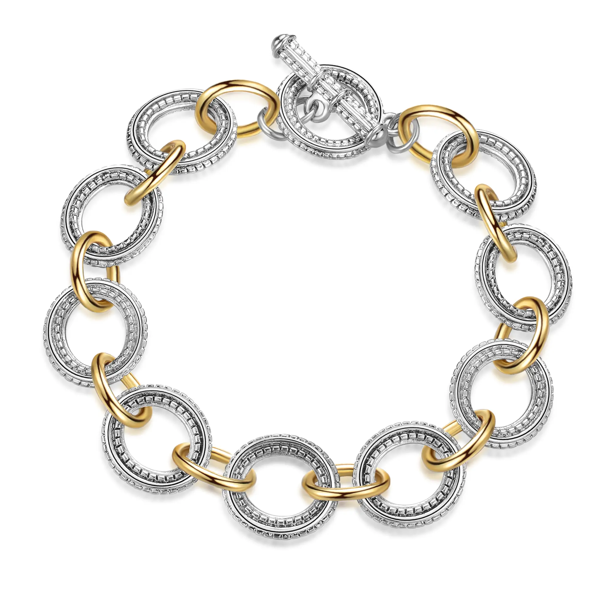 Aprilery 3-Piece Twisted Cable & Chain Bracelet Set - Vintage Inspired Stackable Jewelry