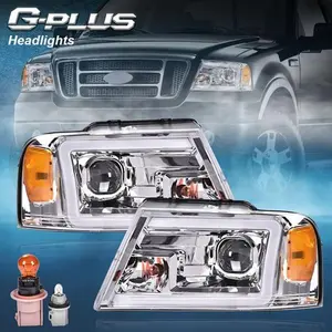 Fit For 2004-2008 Ford F-150 Mark LT LED DRL Projector Headlights Headlamps 2pcs G-PLUS