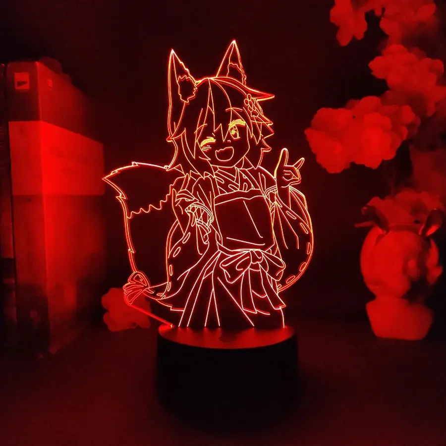 The Helpful Fox Senko Cyan Anime Lamp with RGB LEDs - Remote Lighting, Children's Room Decor, Indoor Home Lighting to Light Up Your Space