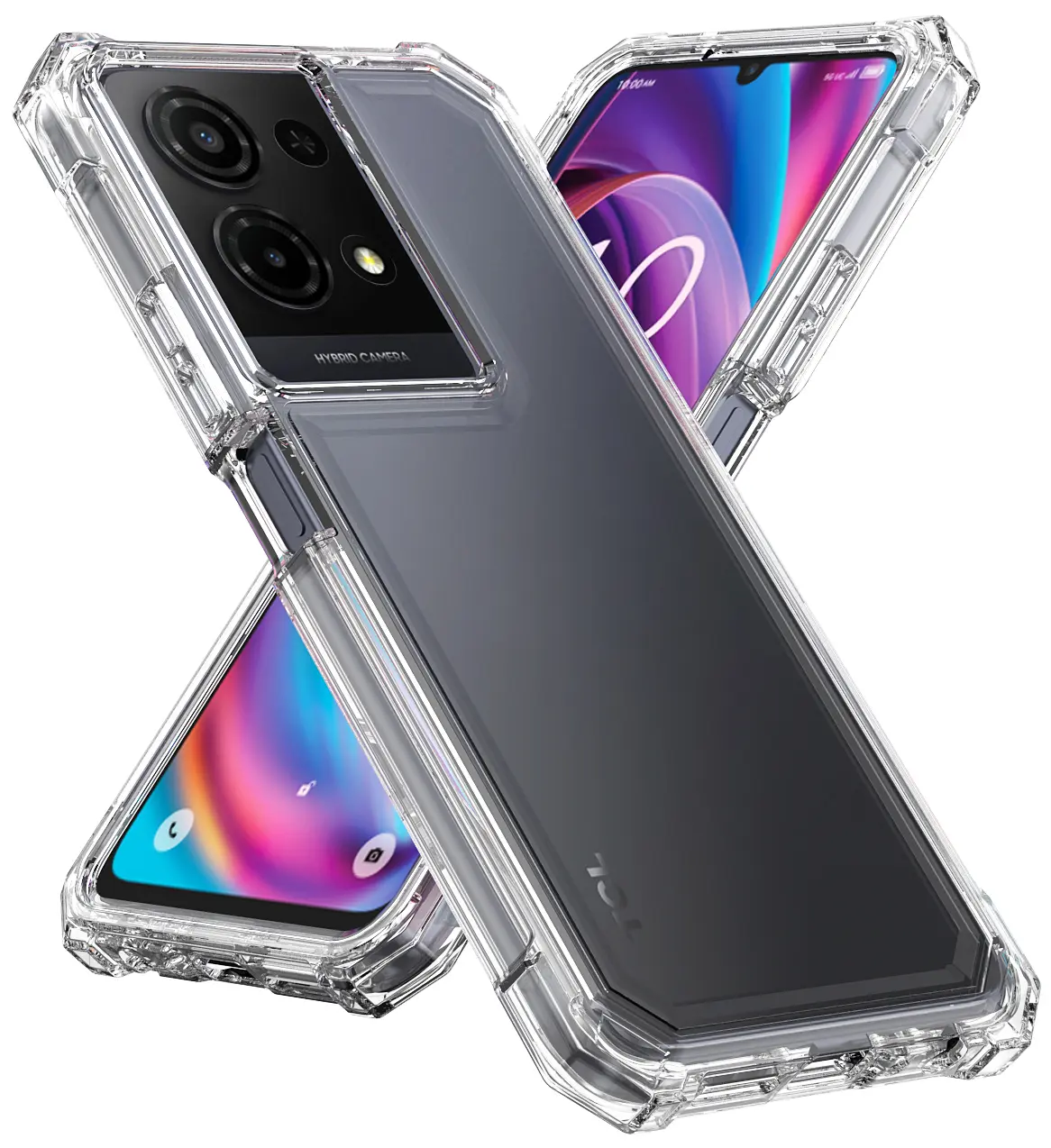 Nakedcellphone Clear Case for TCL K33 / K32 5G Phone (2025), [Shock Absorbing] Hybrid TPU Cover - Transparent