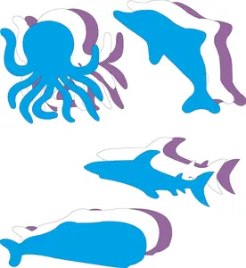 Large Cut-Out Set - Ocean Paper Shapes Classroom Decor Craft Supplies