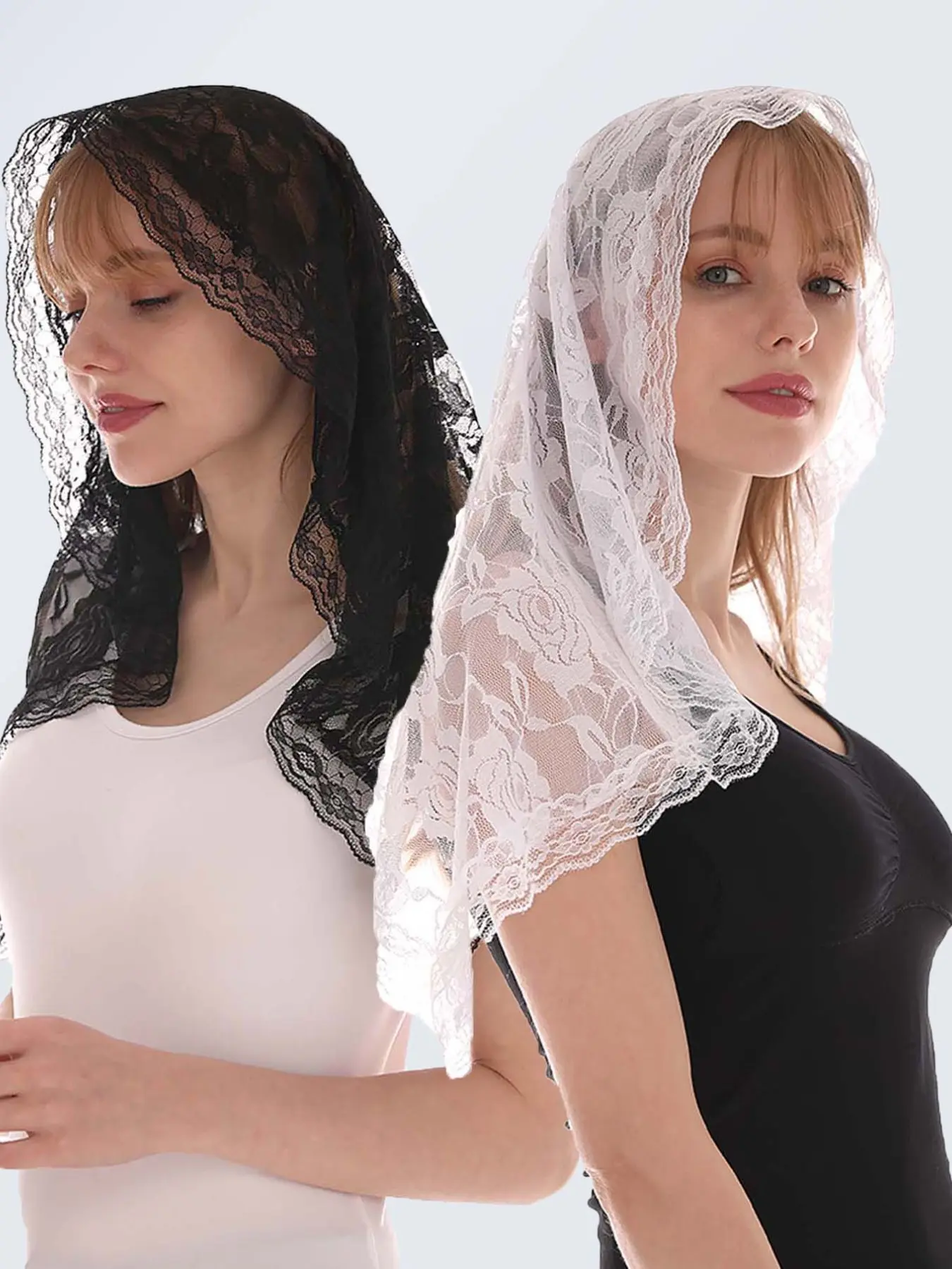 Women's Plain Hollow Lace Triangle Scarf Headscarf, Fashionable Breathable Accessory, Perfect for Casual Occasions and Gifts