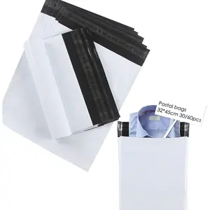 12.5x17 inches - 10/20/30/60 Garment Shipping Bags, Poly Mailing Bags, Poly Shipping Envelopes White