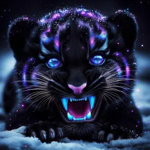 5D DIY Full Drill Diamond Painting Kit Craft - Glow in the Dark Leopard Mosaic Paw Canvas DIY Wall Art, Home Wall Decoration