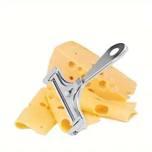 Wire Cheese Slicer - Hand Held Cheese Cutter for Cheddar, Gruyere, Raclette, Mozzarella Cheese Block, Adjustable Cheese Shaver, Thick & Thin Slicer, Cheese Curler