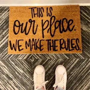 This is Our Place Custom Handpainted Doormat - Personalized 18x30 Inches