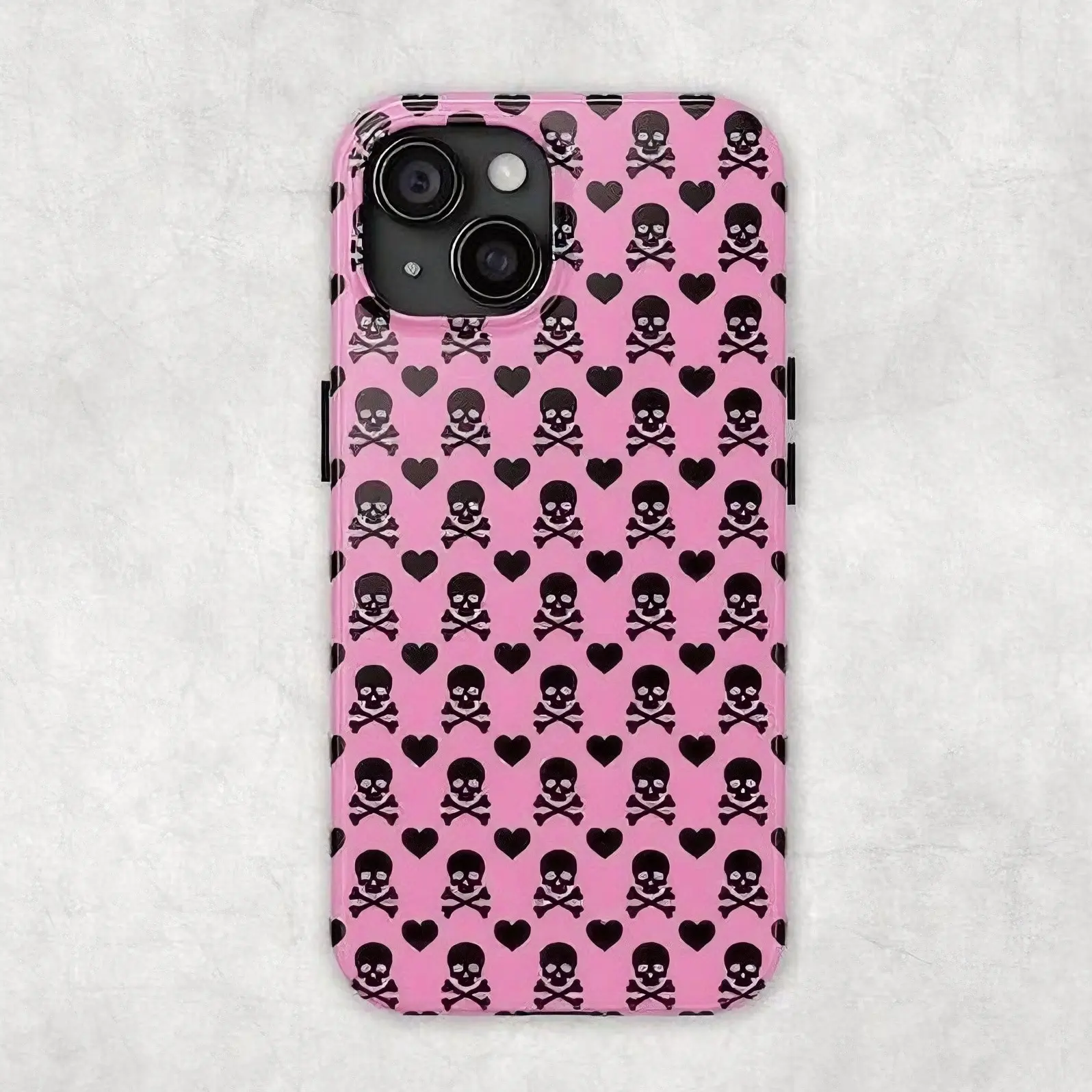 Blue Skully Skull n Crossbones Y2K Emo Goth Aesthetic Tough Phone Case Personalized TPU Material Shockproof Precision Fit for iPhone 17 Pro Promax  Air 16 15 14 13 12