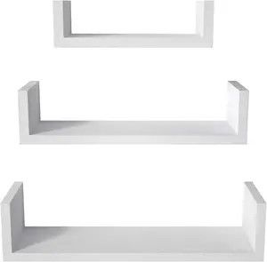 Floating Shelves Wall Mounted, Solid Wood Wall Shelves, White